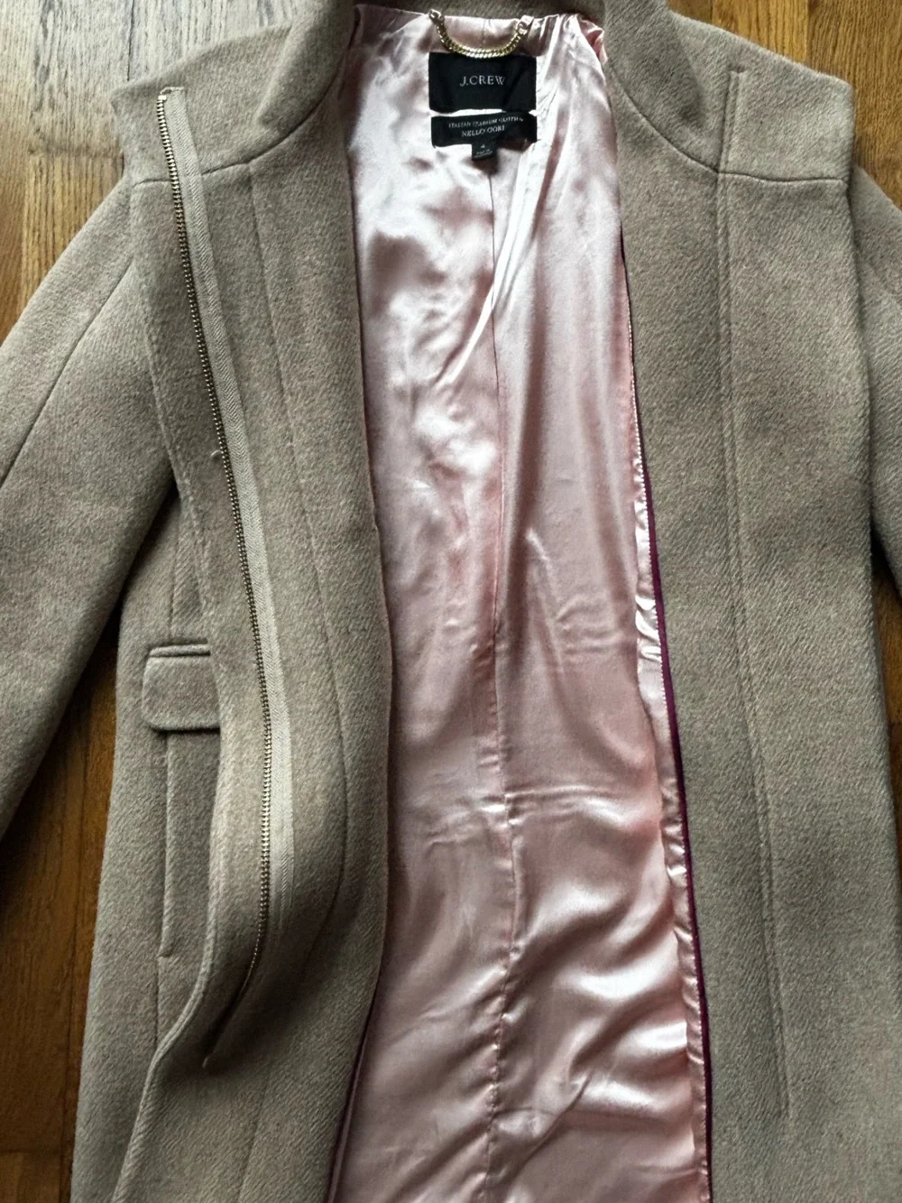 J. Crew Light Gray Cocoon Coat - Wool Blend ITALIAN STADIUM CLOTH by NELLO GORI